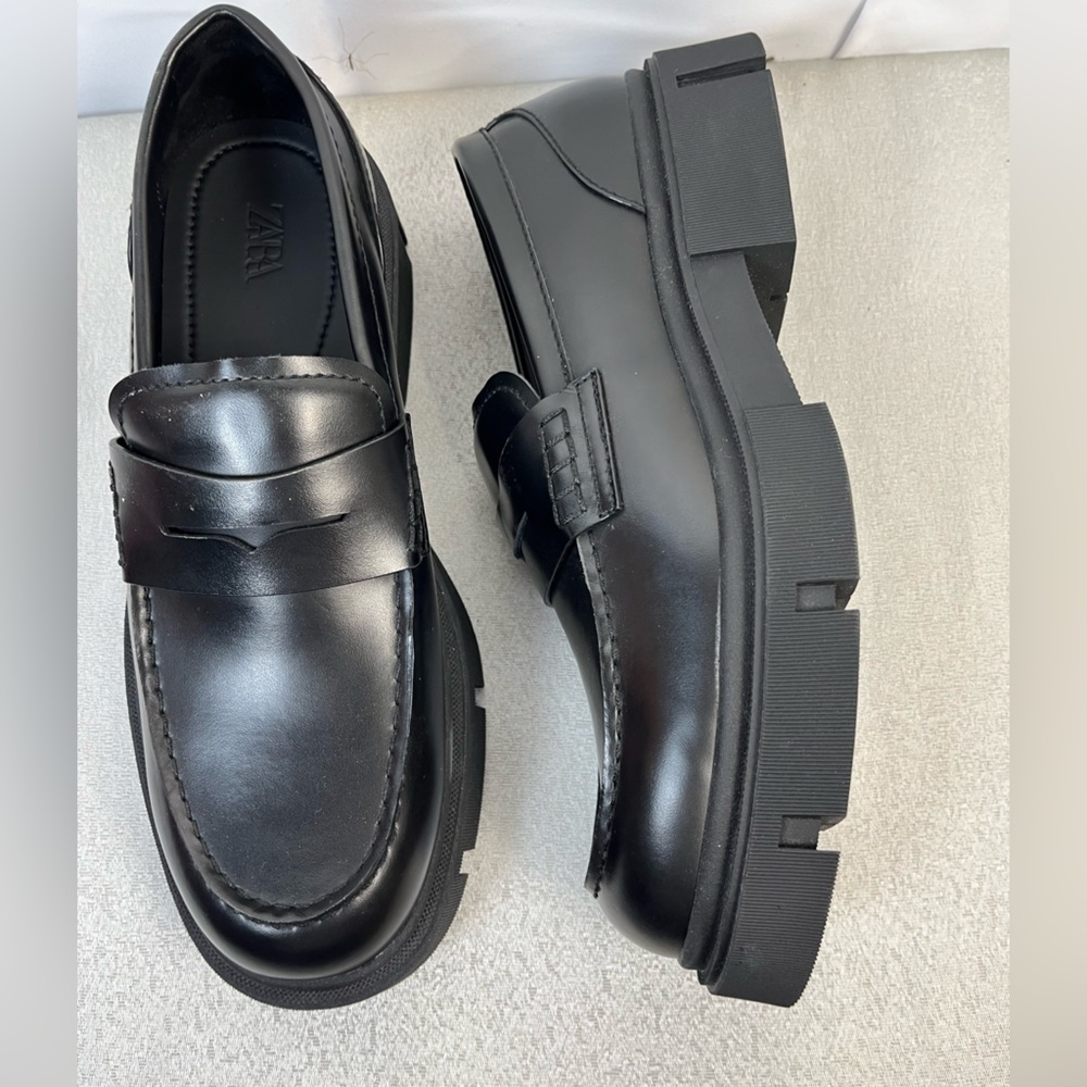 Zara Black Platform Loafers